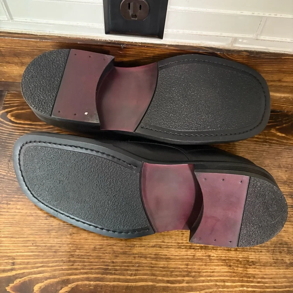 Bottesini Black Square Toed Dress Shoes Size 9‎